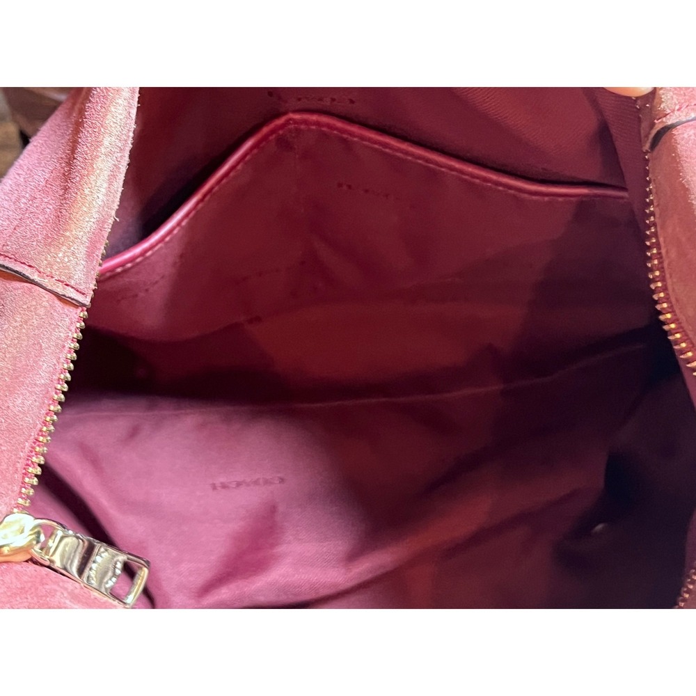 Coach Chelsea Hobo Plum Burgandy Suede Leather Snakeskin Shoulder Bag 35984 RARE - Picture 11 of 15